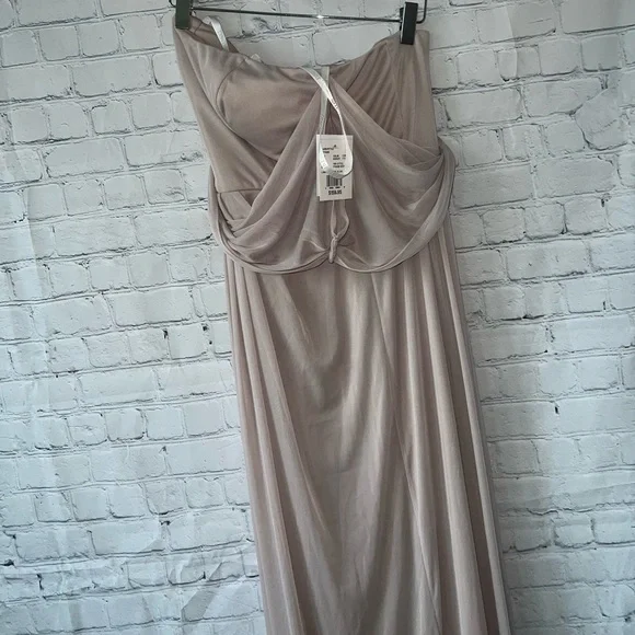 BRAND NWT David’s Bridal Gray Long Biscot Gray Dress size 0 - Picture 11 of 15